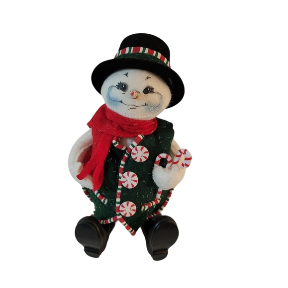 Annalee Snowman Doll With Candy Canes And Peppermint Candies - Picture 1 of 8